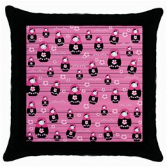 Matryoshka Doll Pattern Throw Pillow Case (black) by Valentinaart