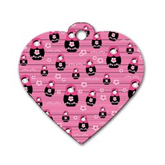 Matryoshka Doll Pattern Dog Tag Heart (two Sides) by Valentinaart