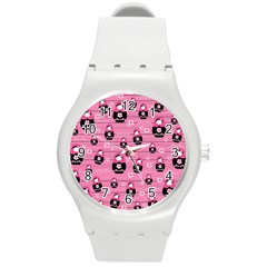 Matryoshka Doll Pattern Round Plastic Sport Watch (m) by Valentinaart