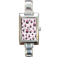 Matryoshka Doll Pattern Rectangle Italian Charm Watch by Valentinaart