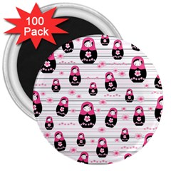 Matryoshka Doll Pattern 3  Magnets (100 Pack) by Valentinaart