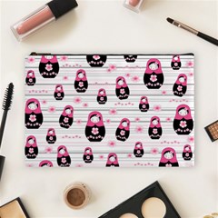 Matryoshka Doll Pattern Cosmetic Bag (large)  by Valentinaart