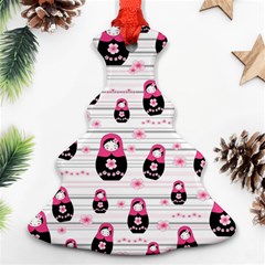 Matryoshka Doll Pattern Christmas Tree Ornament (two Sides) by Valentinaart