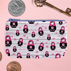 Matryoshka Doll Pattern Large Coin Purse by Valentinaart