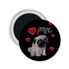 Love Pugs 2 25  Magnets by Valentinaart