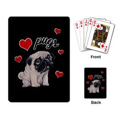 Love Pugs Playing Card by Valentinaart