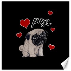 Love Pugs Canvas 16  X 16   by Valentinaart