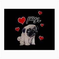 Love Pugs Small Glasses Cloth (2-side) by Valentinaart