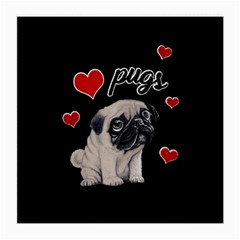 Love Pugs Medium Glasses Cloth by Valentinaart