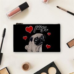 Love Pugs Cosmetic Bag (small)  by Valentinaart