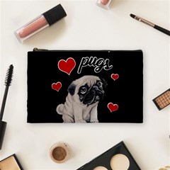 Love Pugs Cosmetic Bag (medium)  by Valentinaart