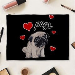 Love Pugs Cosmetic Bag (xl) by Valentinaart