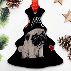 Love Pugs Christmas Tree Ornament (two Sides) by Valentinaart