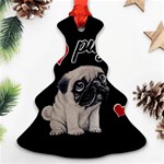 Love pugs Christmas Tree Ornament (Two Sides) Front