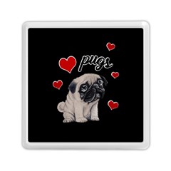 Love Pugs Memory Card Reader (square)  by Valentinaart