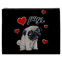 Love Pugs Cosmetic Bag (xxxl)  by Valentinaart