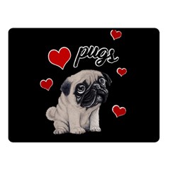 Love Pugs Double Sided Fleece Blanket (small)  by Valentinaart