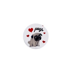 Love Pugs 1  Mini Buttons by Valentinaart