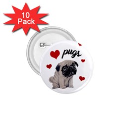 Love Pugs 1 75  Buttons (10 Pack) by Valentinaart