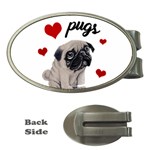 Love pugs Money Clips (Oval)  Front