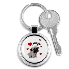 Love Pugs Key Chains (round)  by Valentinaart