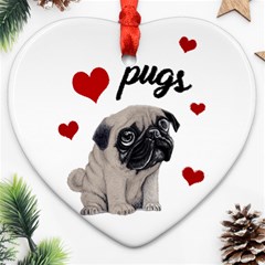 Love Pugs Heart Ornament (two Sides) by Valentinaart