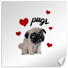 Love Pugs Canvas 12  X 12   by Valentinaart