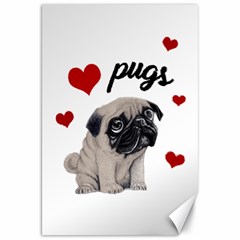 Love Pugs Canvas 20  X 30   by Valentinaart