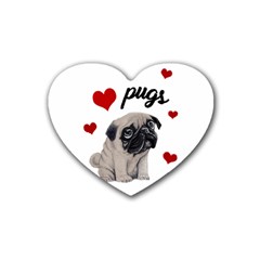 Love Pugs Rubber Coaster (heart) 