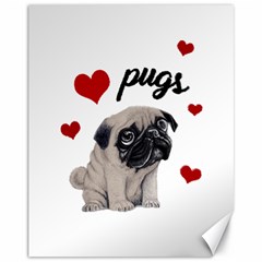 Love Pugs Canvas 11  X 14   by Valentinaart