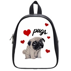 Love Pugs School Bags (small)  by Valentinaart