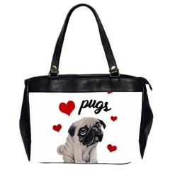 Love Pugs Office Handbags (2 Sides)  by Valentinaart