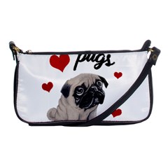 Love Pugs Shoulder Clutch Bags by Valentinaart