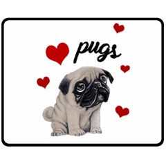 Love Pugs Fleece Blanket (medium)  by Valentinaart