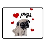 Love pugs Double Sided Fleece Blanket (Small)  45 x34  Blanket Front