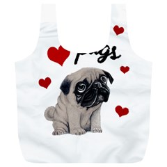 Love Pugs Full Print Recycle Bags (l)  by Valentinaart