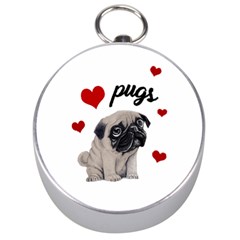 Love Pugs Silver Compasses by Valentinaart