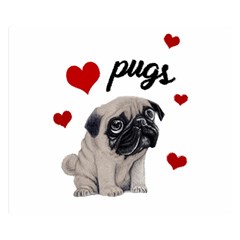 Love Pugs Double Sided Flano Blanket (small)  by Valentinaart