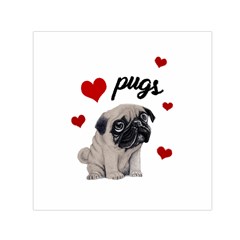 Love Pugs Small Satin Scarf (square) by Valentinaart