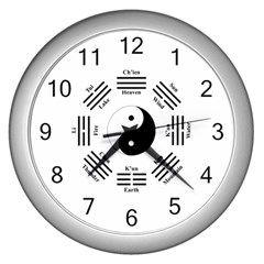 I ching  Wall Clocks (Silver) 