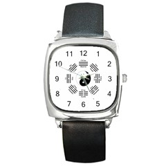 I ching  Square Metal Watch