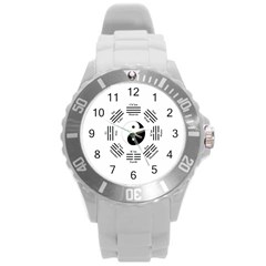 I ching  Round Plastic Sport Watch (L)