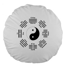 I ching  Large 18  Premium Flano Round Cushions