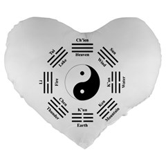 I ching  Large 19  Premium Flano Heart Shape Cushions