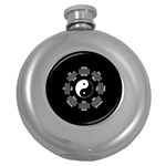 I ching  Round Hip Flask (5 oz) Front