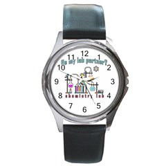 Chemistry Lab Round Metal Watch