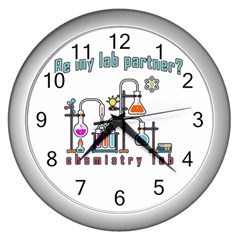 Chemistry Lab Wall Clocks (silver)  by Valentinaart