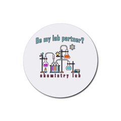 Chemistry Lab Rubber Coaster (round)  by Valentinaart