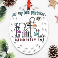 Chemistry Lab Oval Filigree Ornament (two Sides) by Valentinaart