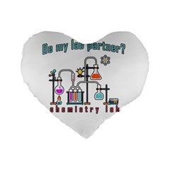 Chemistry Lab Standard 16  Premium Flano Heart Shape Cushions by Valentinaart